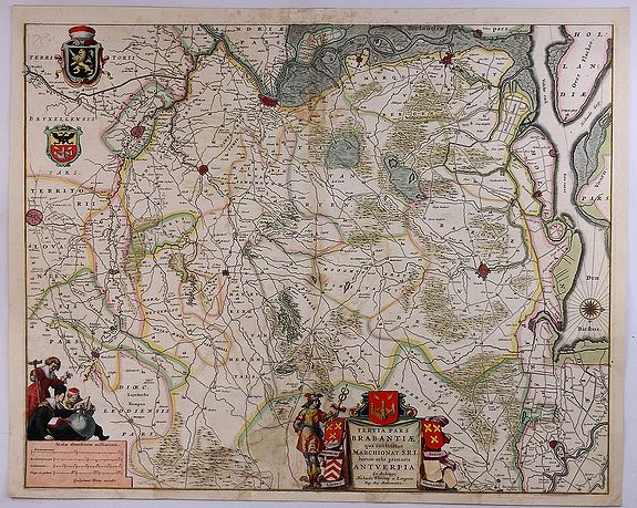 BLAEU, W., Tertia Pars Brabantiae. . ., antique map, old maps