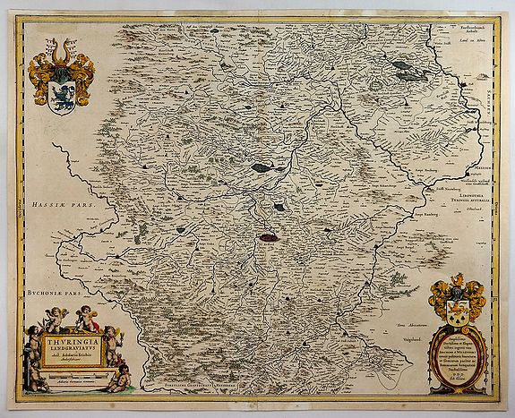 BLAEU, W., Thuringia Landgraviatus., antique map, old maps