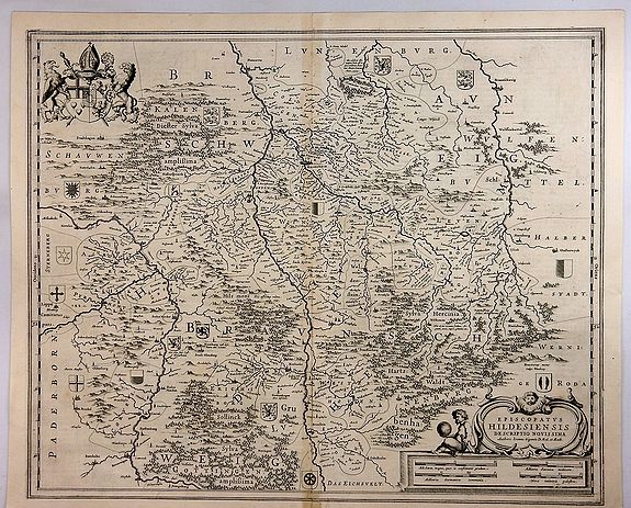 BLAEU, W., Episcopatus Hildesiensis Descriptio Novissima., antique map, old maps