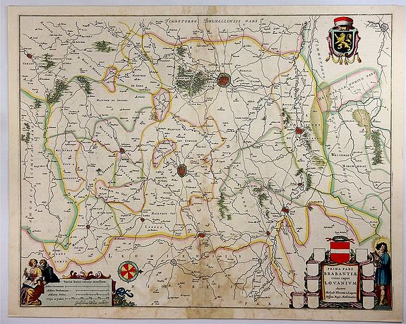 BLAEU, W., Prima Pars Brabantiae Cuius Caput Louanium., antique map, old maps