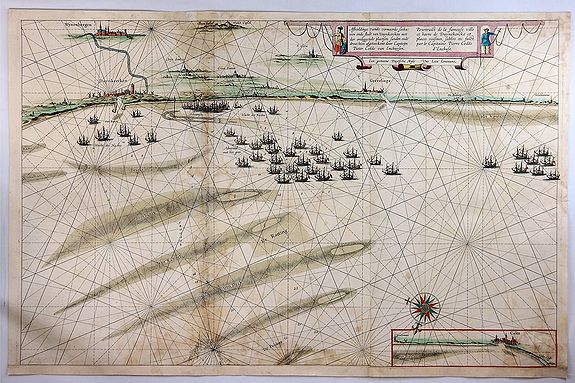 BLAEU, W., Afbeeldinge Vande vermaerde Seehaven ... Duynkerken..., antique map, old maps