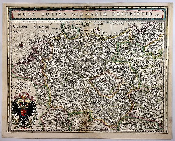 BLAEU, W., Nova Totius Germaniae Descriptio., antique map, old maps