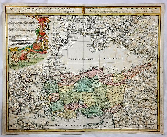 HOMANN HEIRS., Carte de l’Asie Minevre. . ., antique map, old maps
