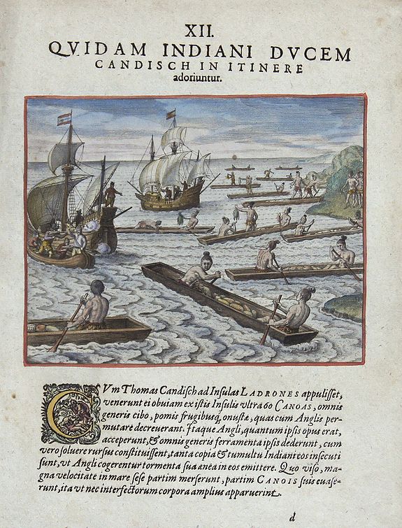 DE BRY, Theodorus., XII. Quidam Indiani Ducem Candisch in itiere. . ., antique map, old maps