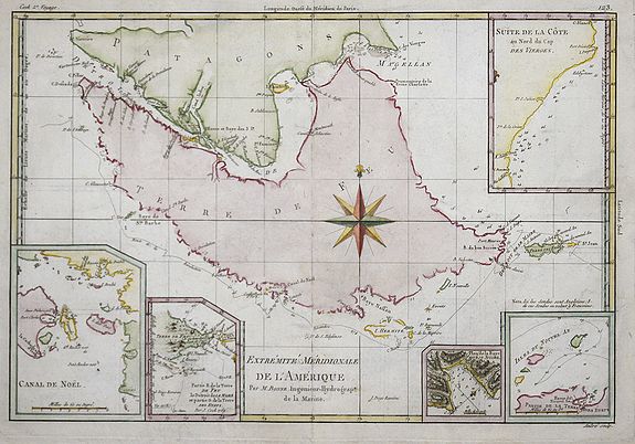 BONNE, Rigobert., Extrémité Meridionale De Amérique., antique map, old maps