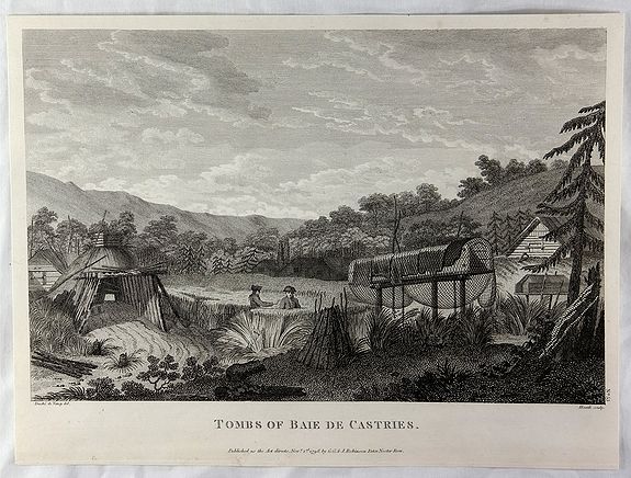 LA PEROUSE, J., Tombs of Baie de Castries., antique map, old maps
