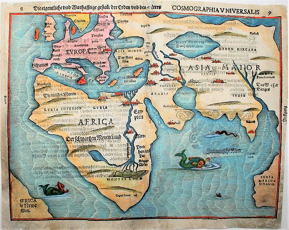 BÜNTING, H., Die eigentliche und wahrafftige Gestalt der Erden und des Meers., antique map, old maps