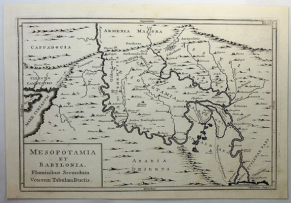CELLARIUS, A., Mesopotamia et Babylonia, Fluminibus Secondum. . ., antique map, old maps