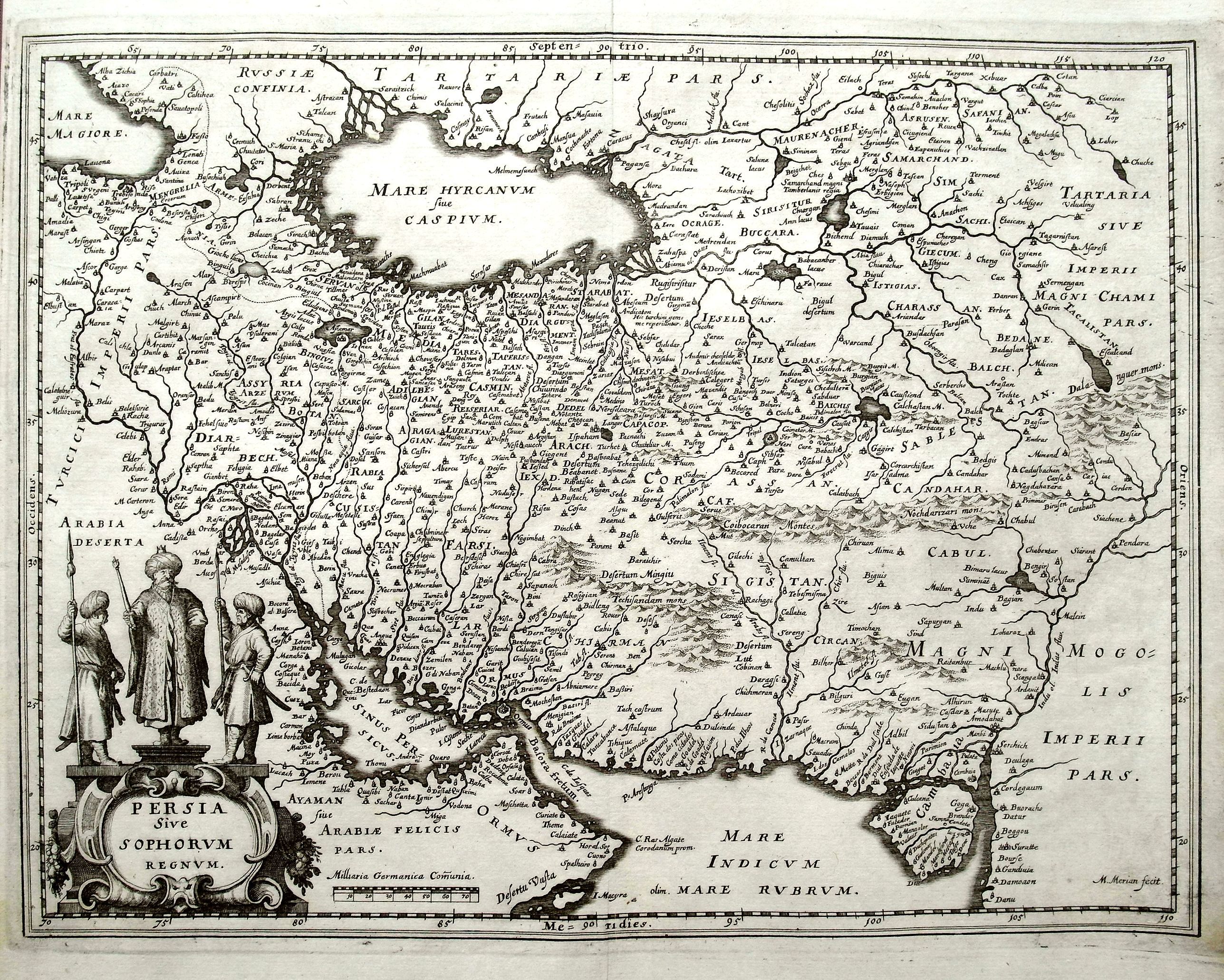 MERIAN, M., Persia sive Sophorum Regnum., antique map, old maps