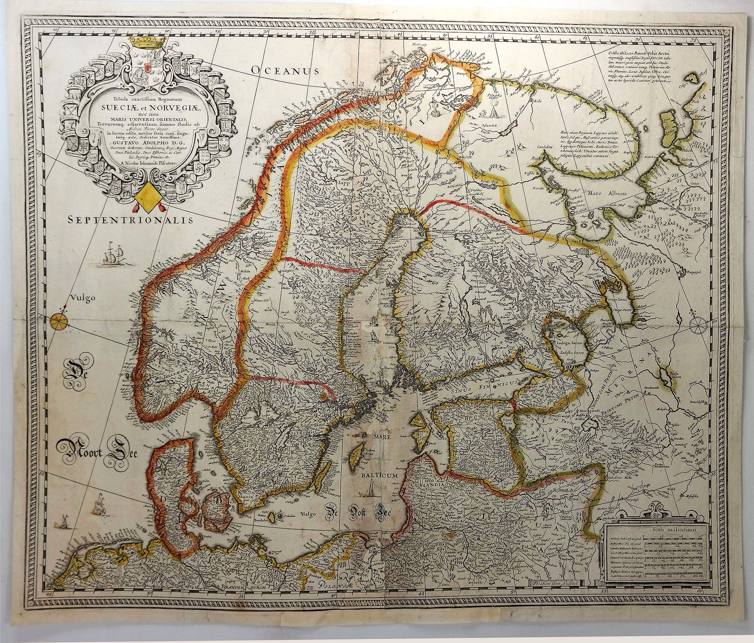 GOOS, P., Tabula Exactissima Regnorum Suecia et Norvegiae. . ., antique map, old maps