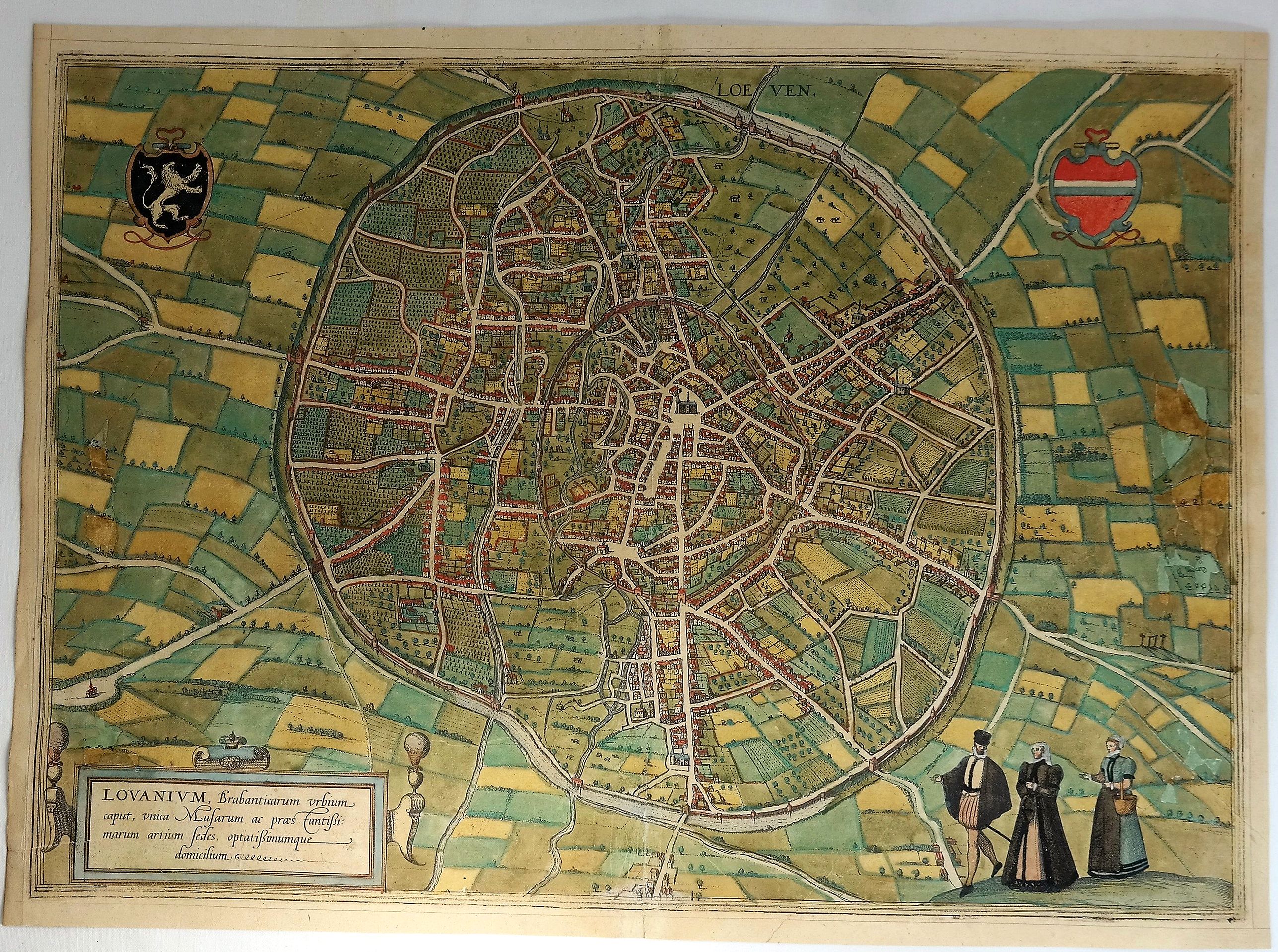 BRAUN & HOGENBERG., Lovanium Brabanticarum Urbium Caput. . ., antique map, old maps