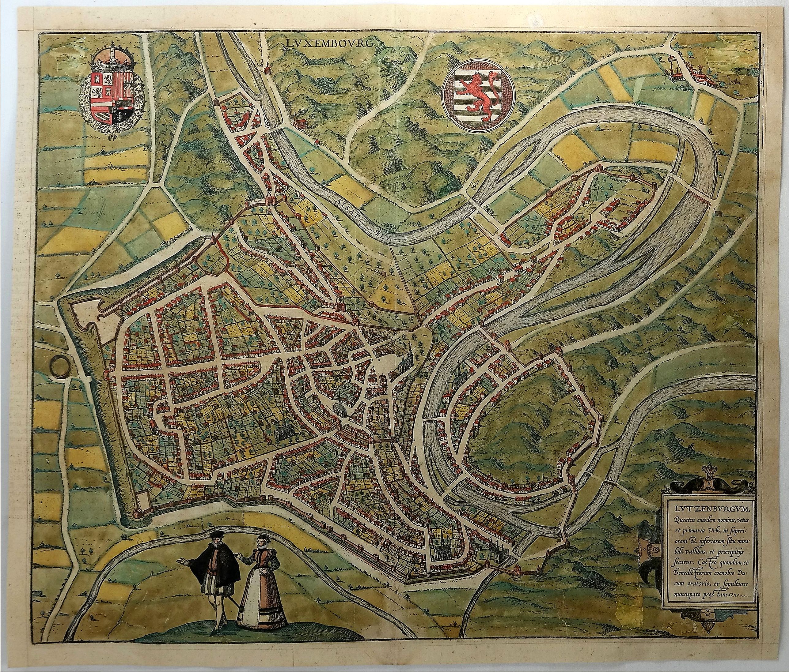 BRAUN & HOGENBERG., Lutzenburgum Ducatus Eiusdem Nominus. . ., antique map, old maps