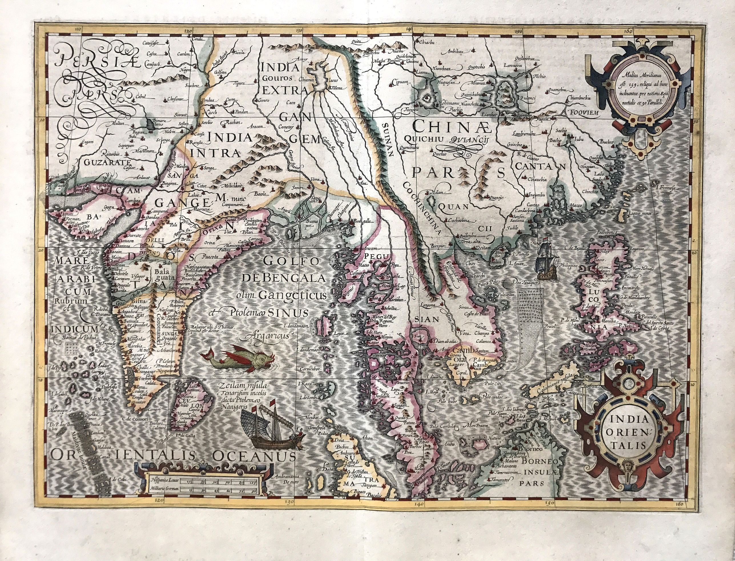 MERCATOR / HONDIUS., India Orientalis., antique map, old maps