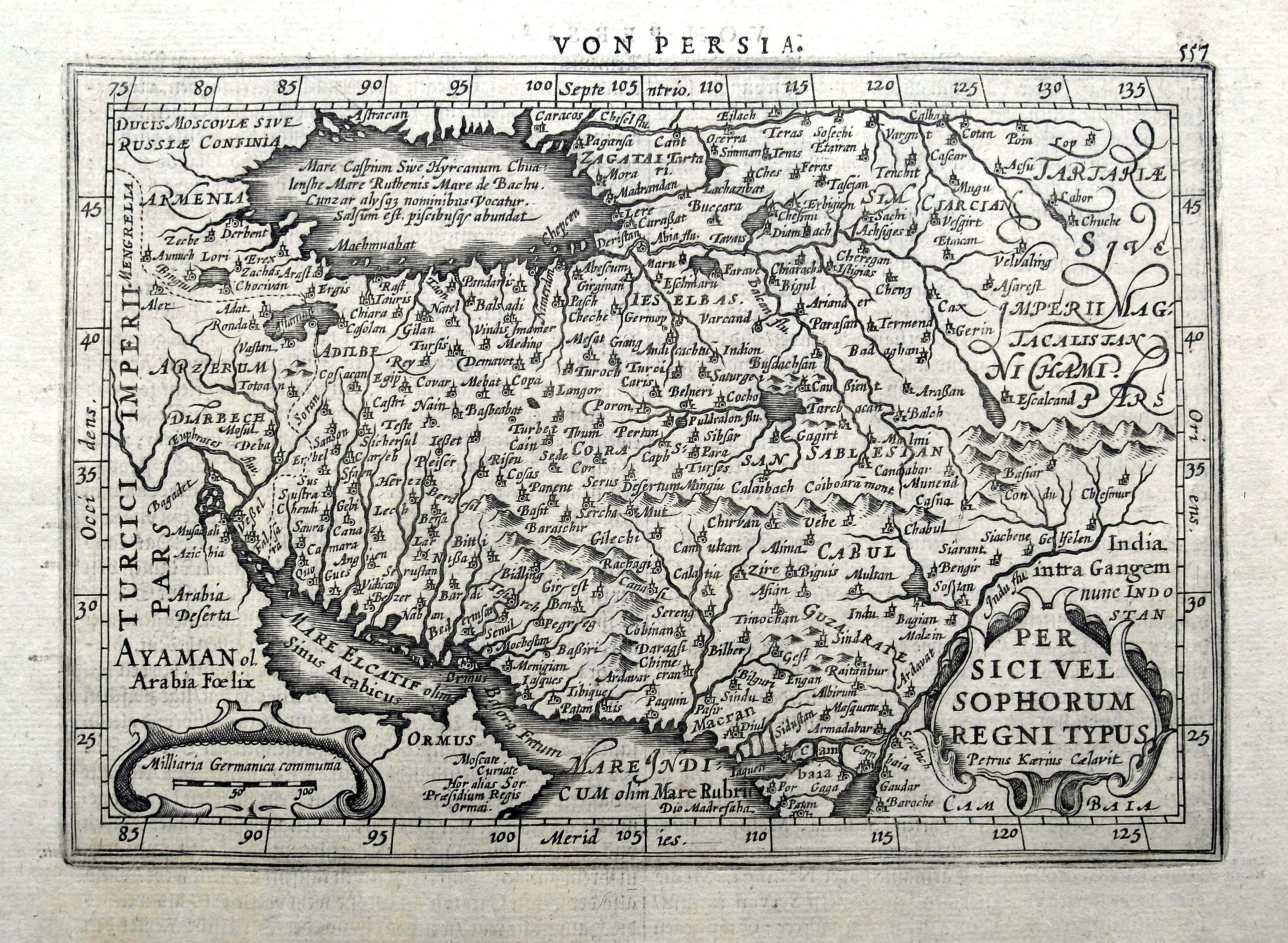JANSSON, J. / KAERIUS, P., Persici vel sophorum regni typus., antique map, old maps