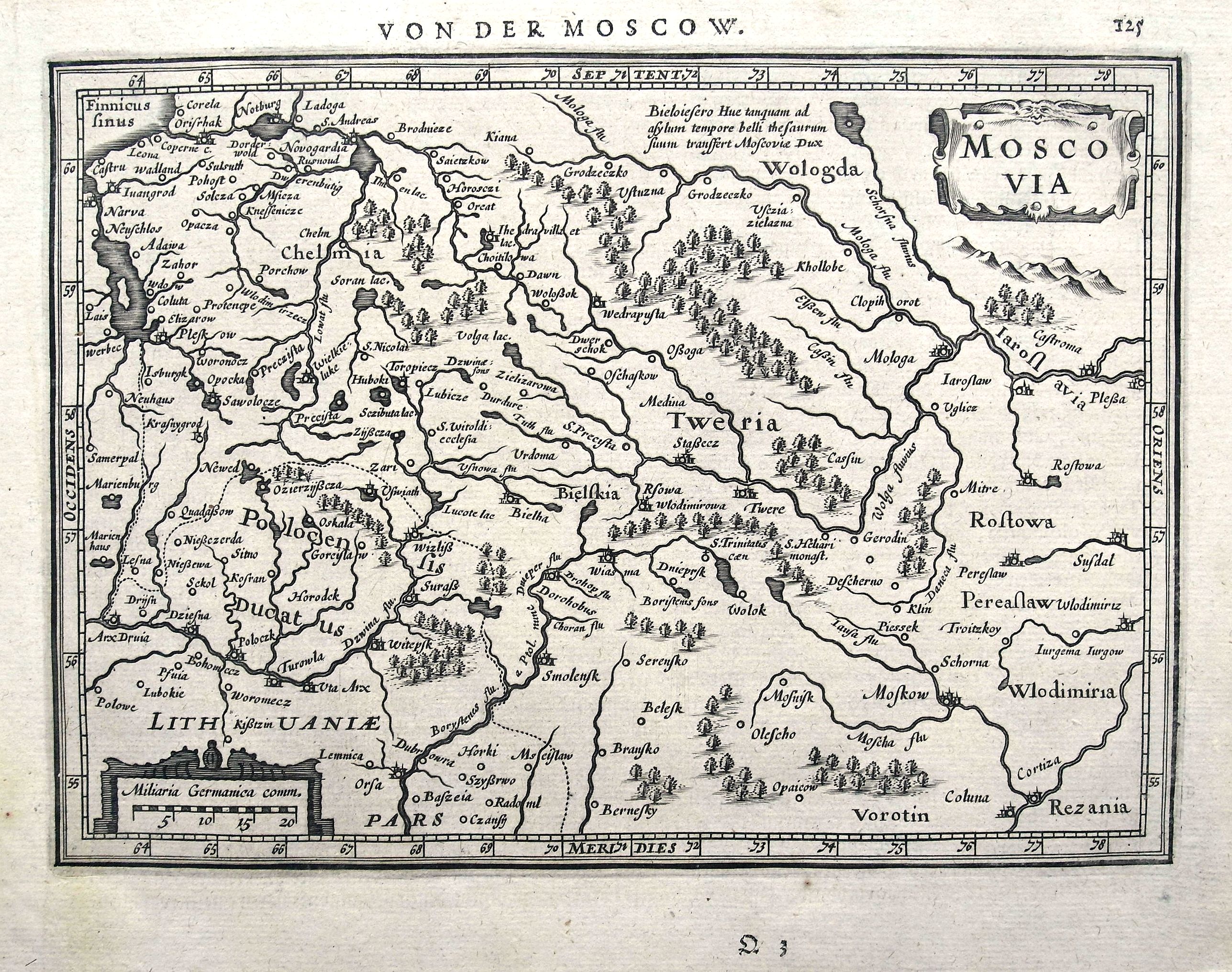 JANSSONIUS, J., Moscovia., antique map, old maps