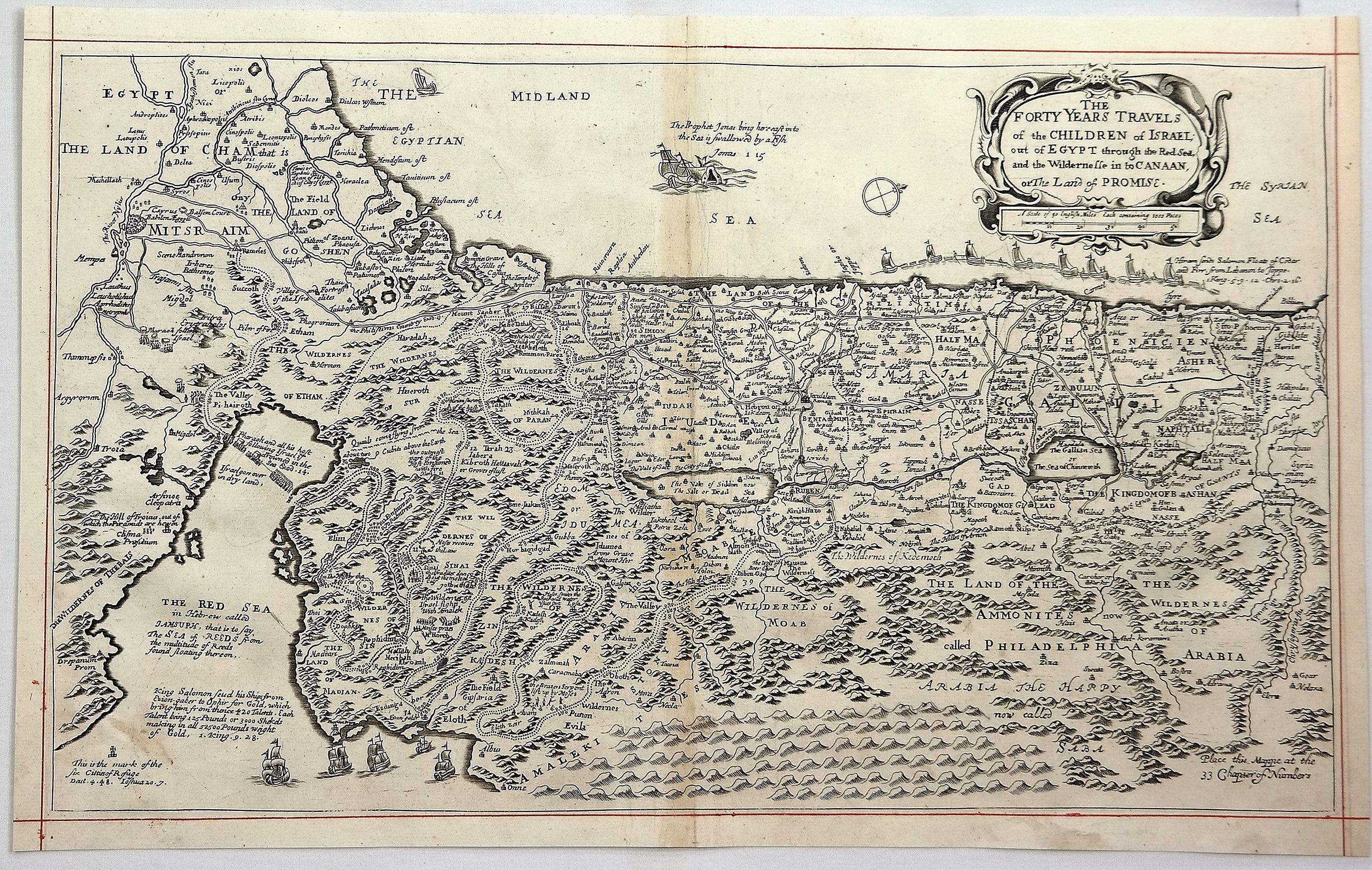 MOXON, J., The Forty Years Travels of the Children of Israel Out of Egypt. . ., antique map, old maps