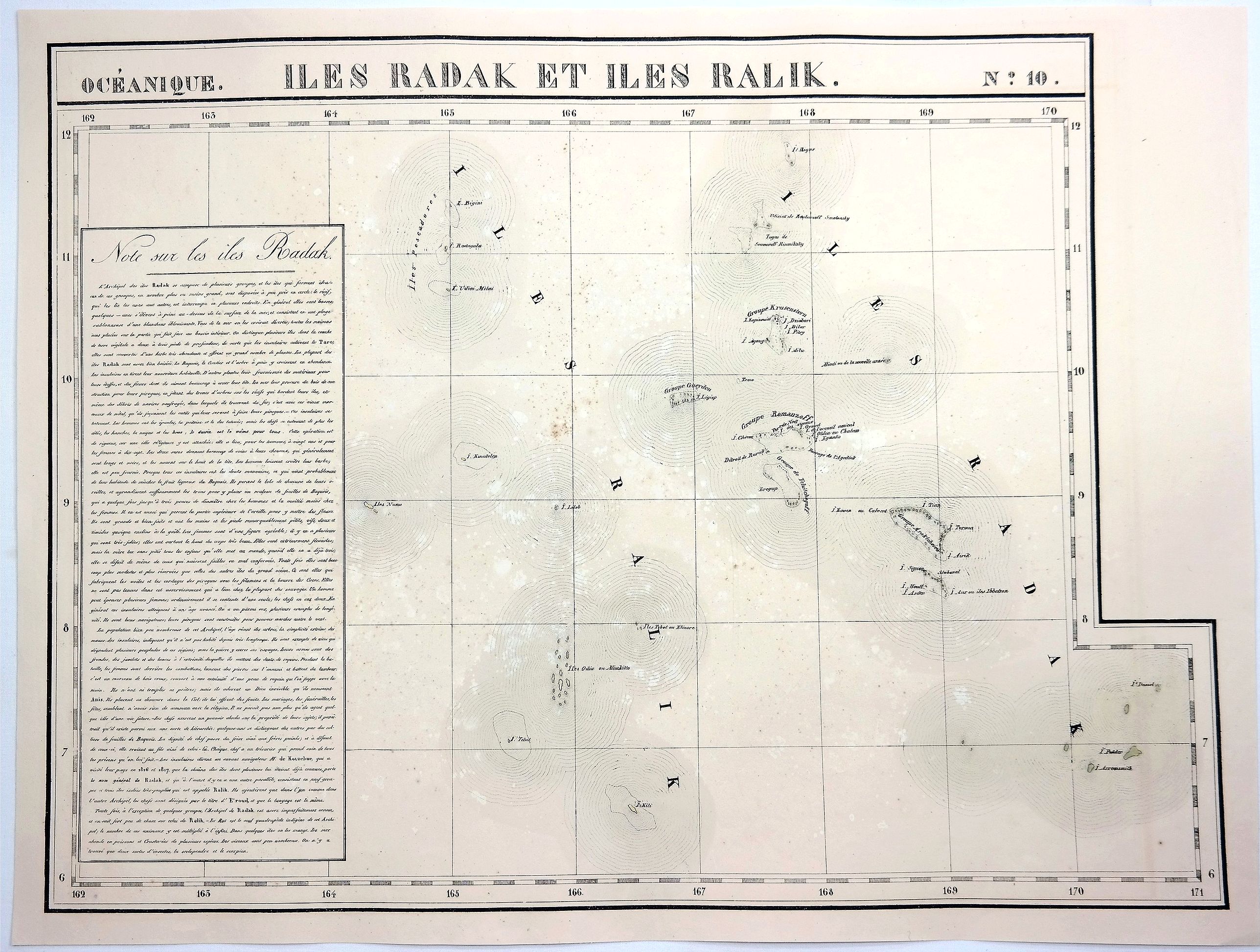 VANDERMAELEN, P., Iles Radak et Iles Ralik. No.16., antique map, old maps