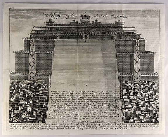 UNKNOWN., The Prospect of Ye East Side of the Temple., antique map, old maps