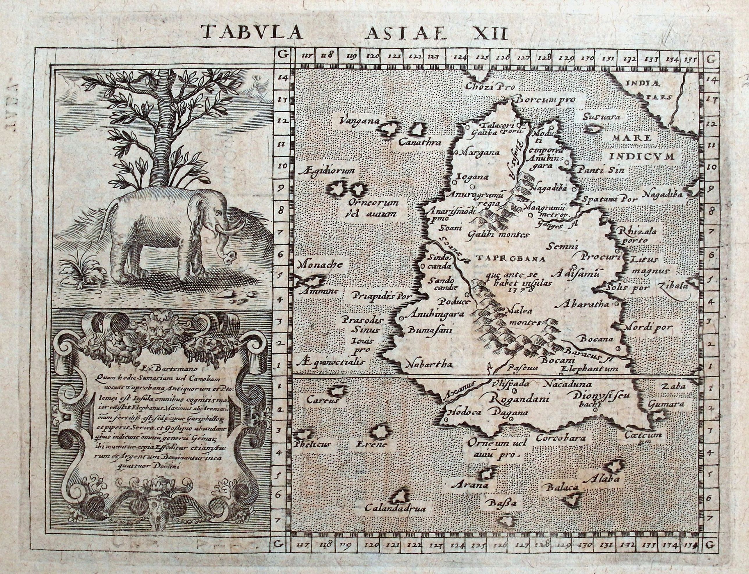 JANSSON, J., Tabula Asiae XII (Sri Lanka or Sumatra)., antique map, old maps