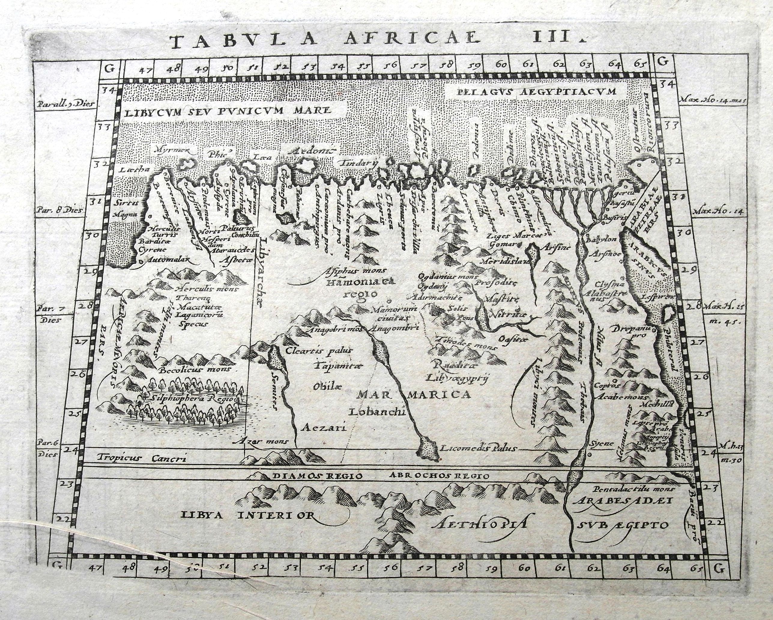 JANSSON, J., Tabula Africae III., antique map, old maps
