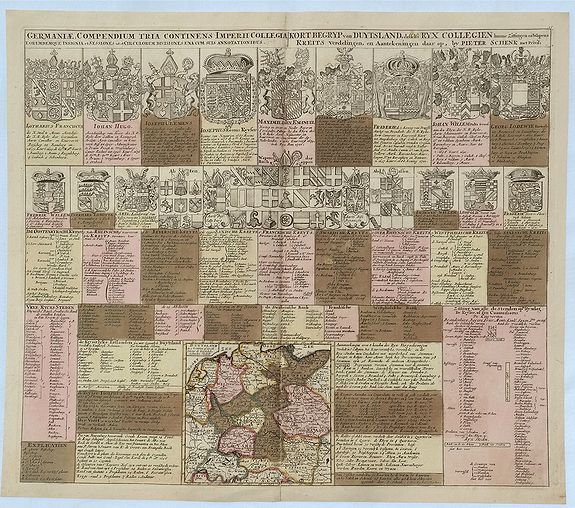 SCHENCK, P., Germaniae Compendium Tria Continens Imperii Collegia. . ., antique map, old maps