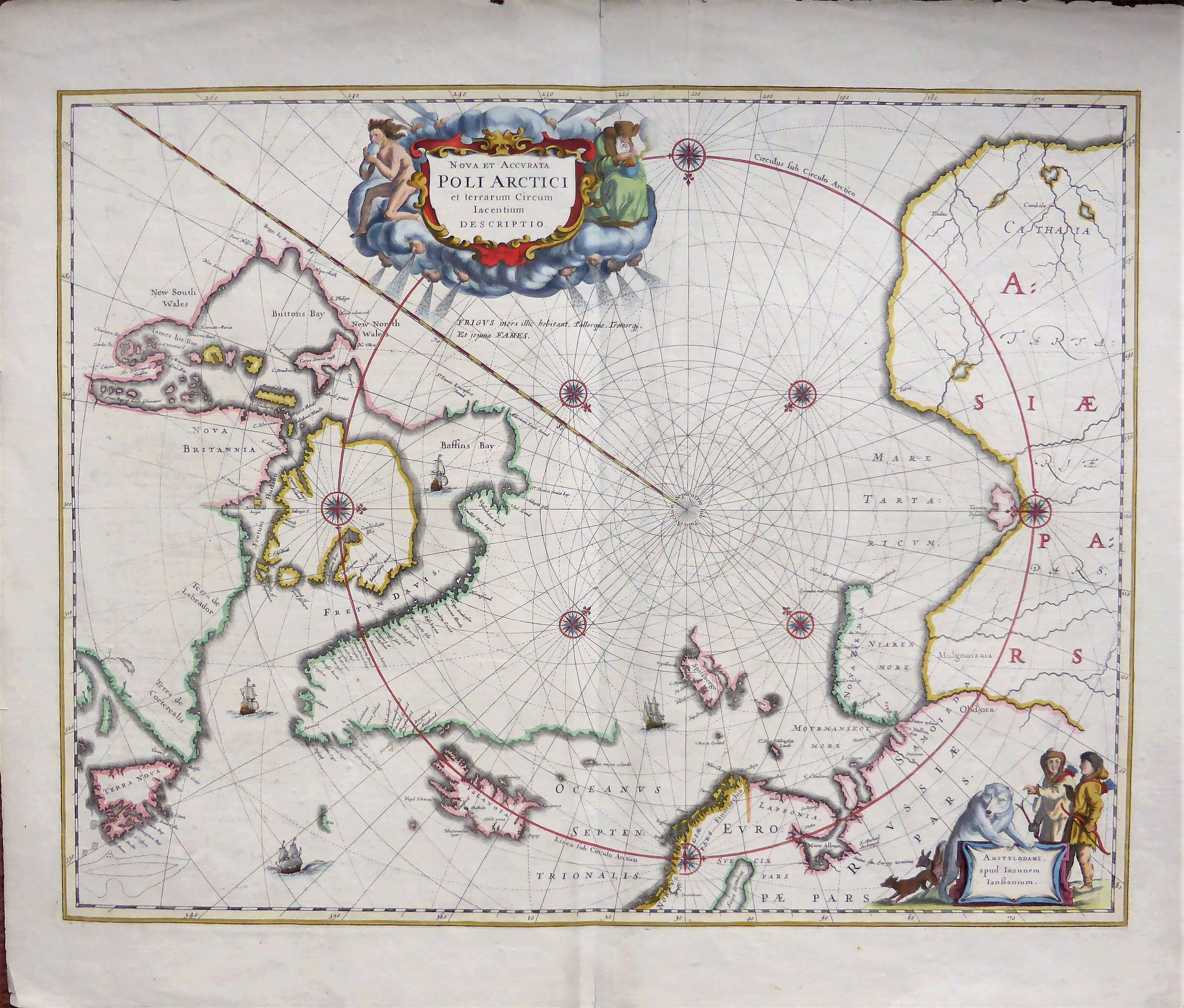 JANSSON, Jan., Nova et Acurata Poli Arctici et Terrarum. . ., antique map, old maps