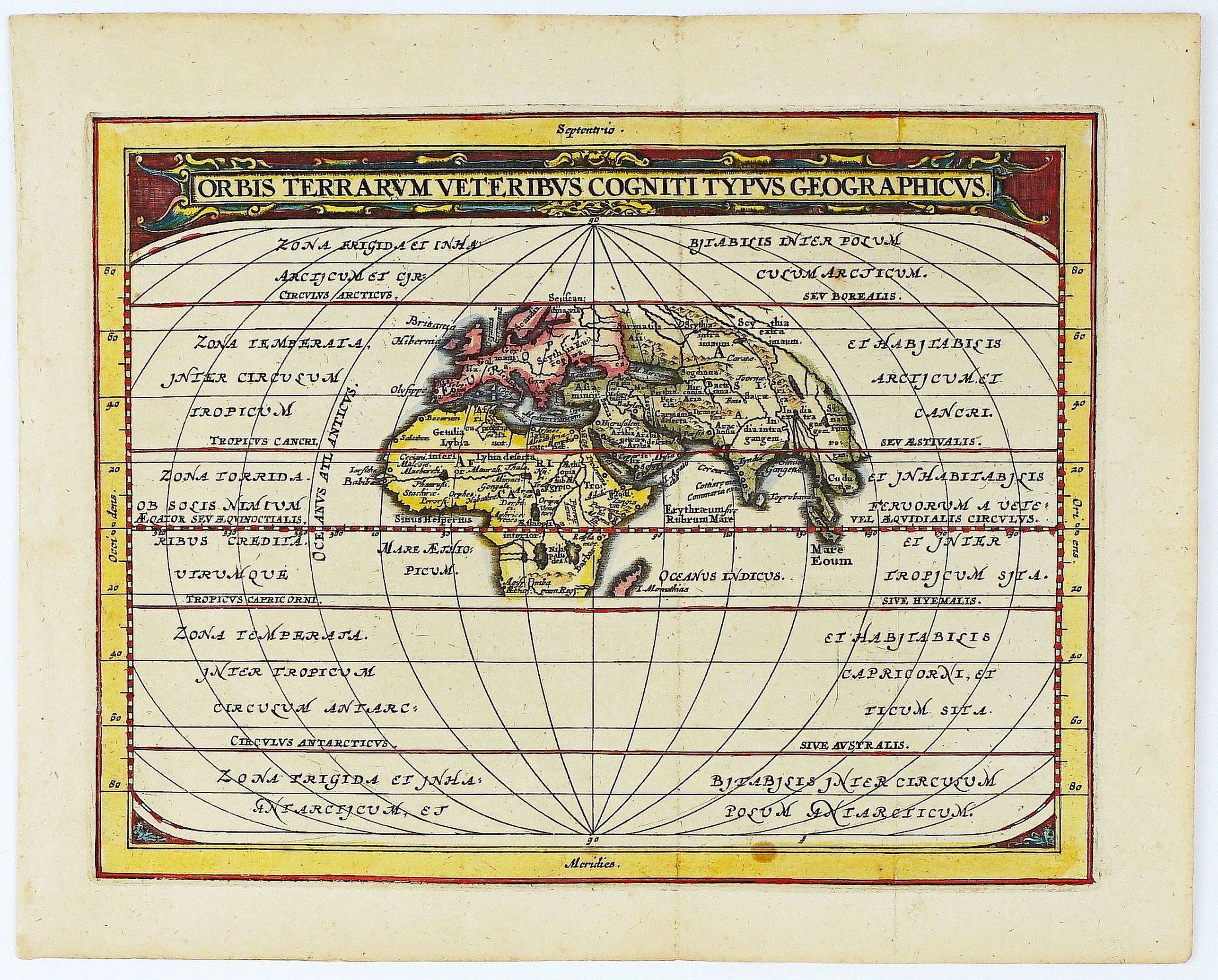 CLÜVER, P. , Orbis Terrarum Veteribus Cogniti Typus Geographicus., antique map, old maps