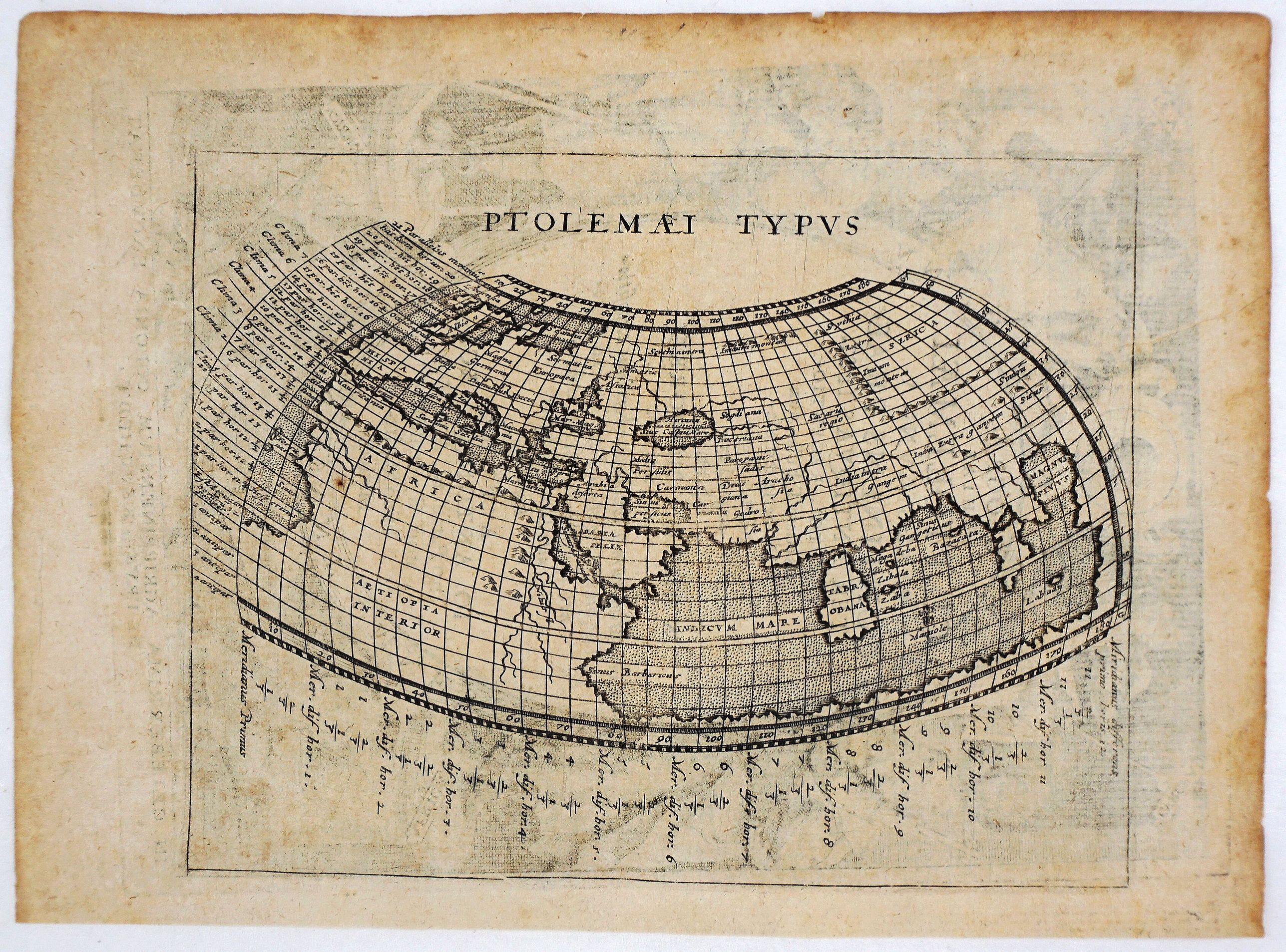 MAGINI, G. A., Ptolemaei Typus., antique map, old maps