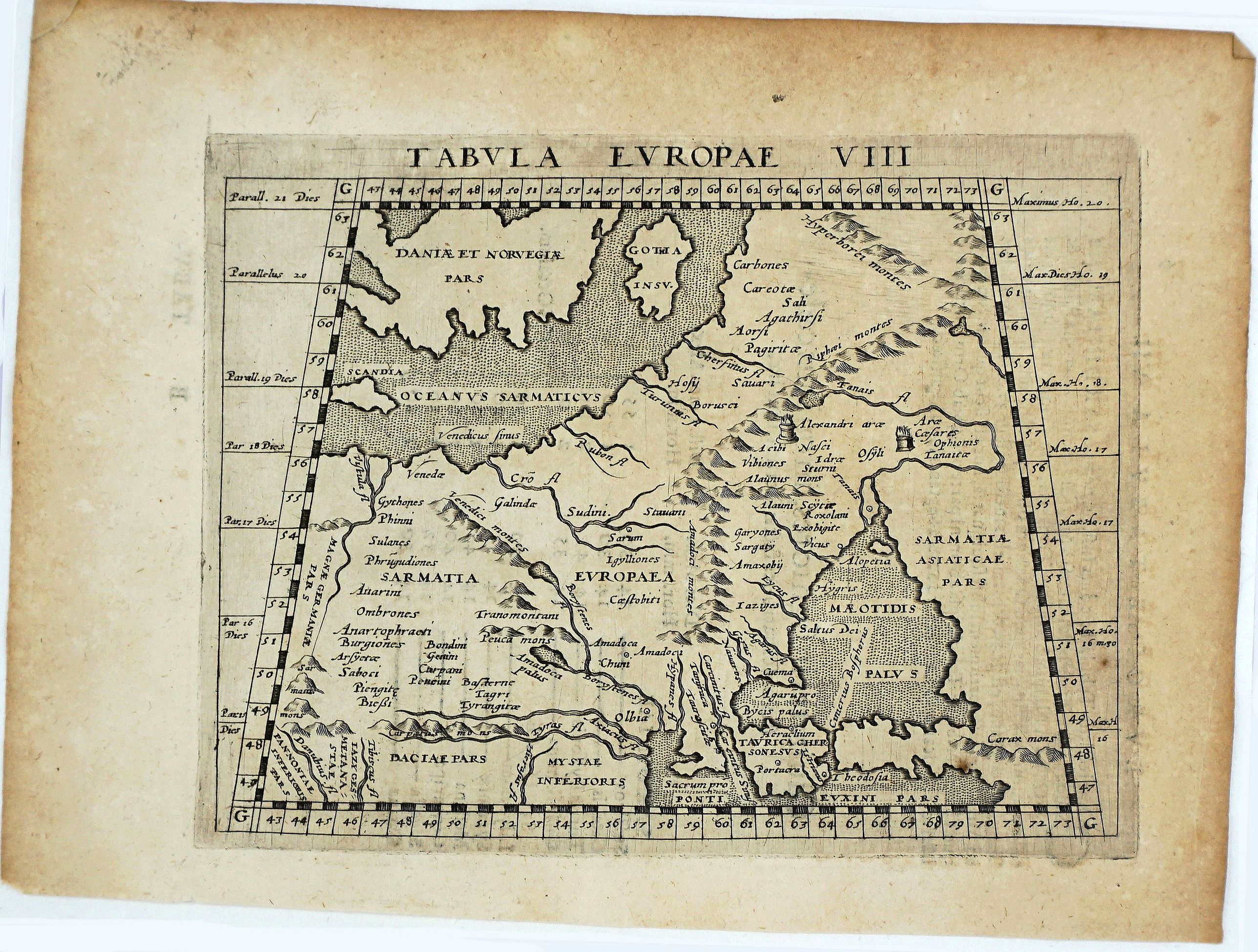 MAGINI, G. A., Tabula Europe VIII., antique map, old maps