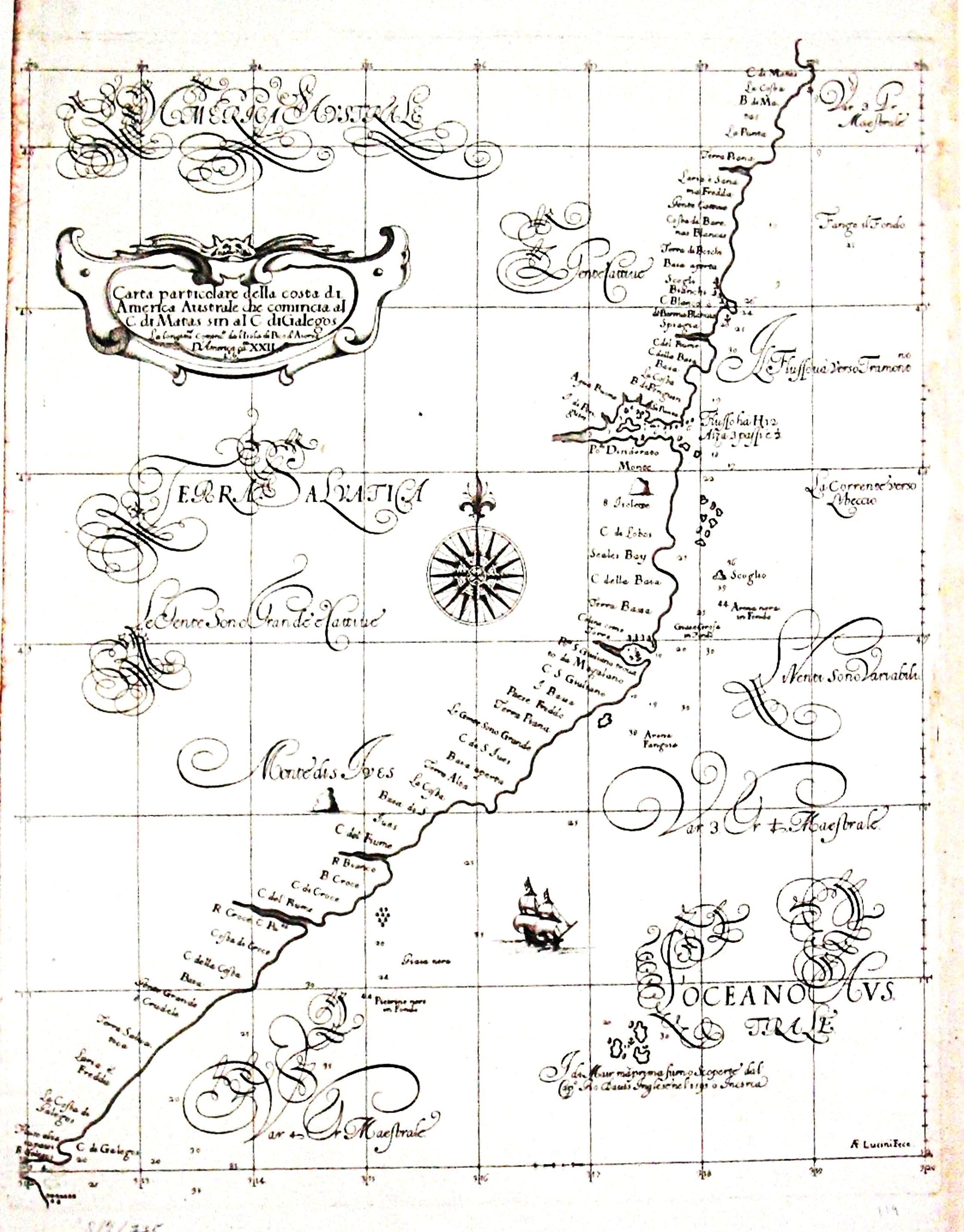 DUDLEY, Robert., (The coast of Argentina from Cape S. Andreas to Golfo San Jorge.), antique map, old maps