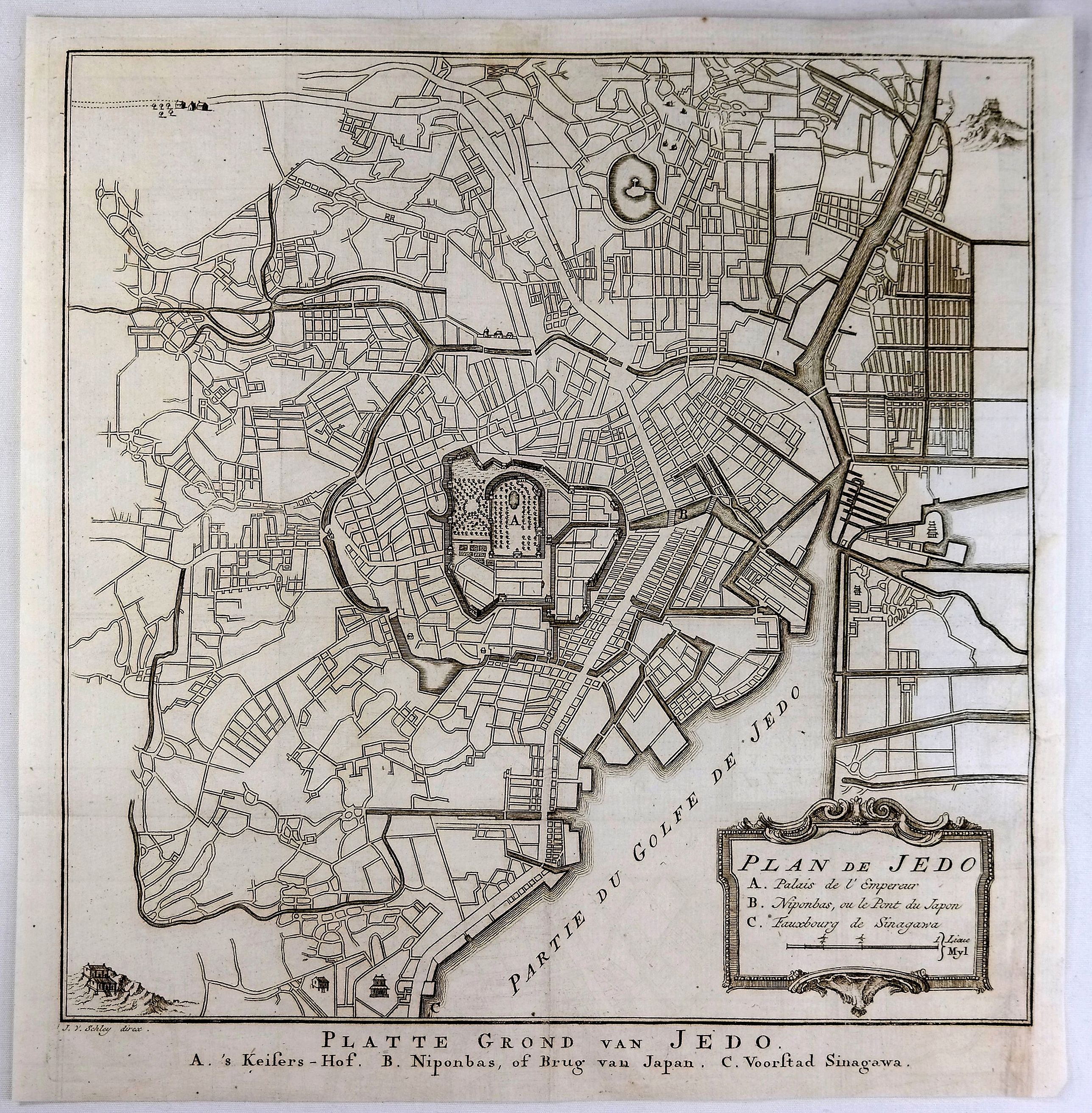 BELLIN, J., Plan de Jedo., antique map, old maps