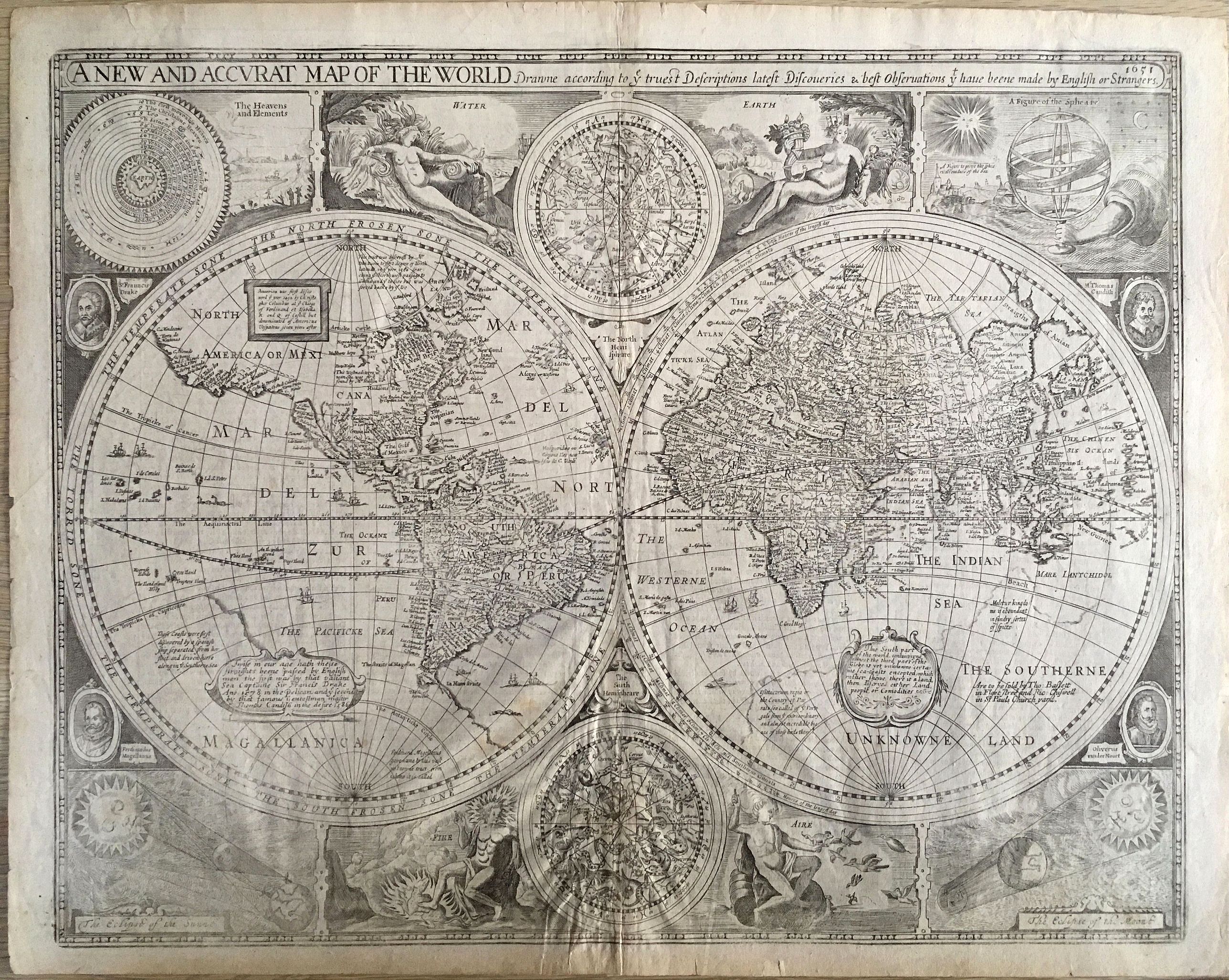 SPEED, John., A New and Accurat Map of the World Drawne According to ye Truest Descriptions Latest Discoveries & Best Observations yt Have Beene Made by English or Strangers, antique map, old maps