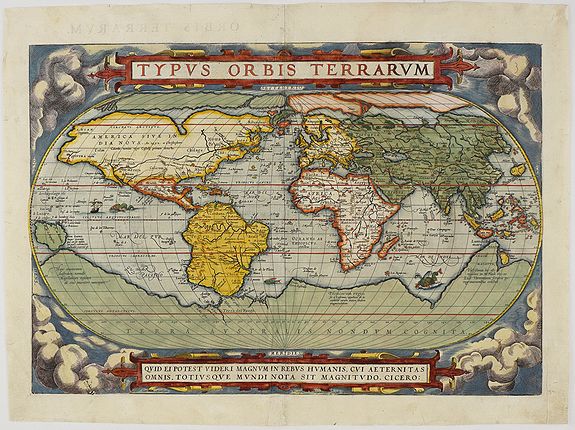 ORTELIUS, A., Typus Orbis Terrarum., antique map, old maps