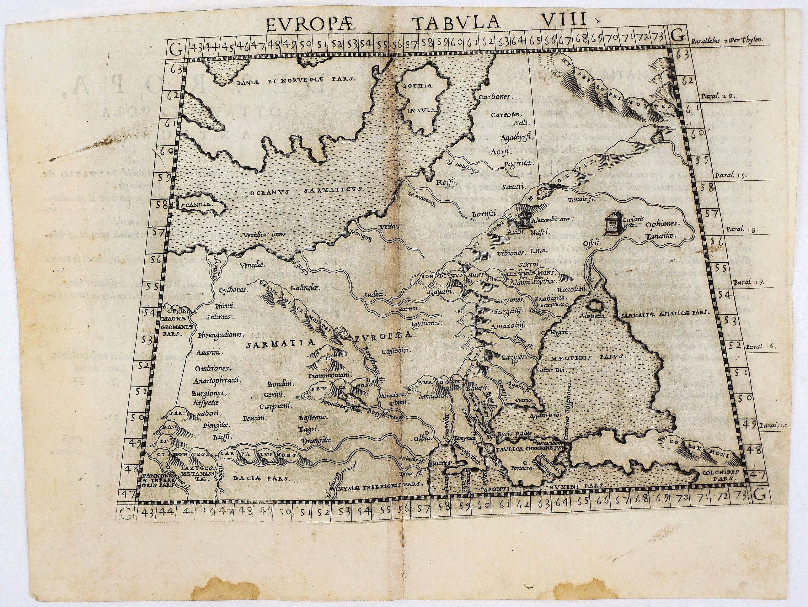 RUSCELLI, G., Europae Tabula VIII., antique map, old maps