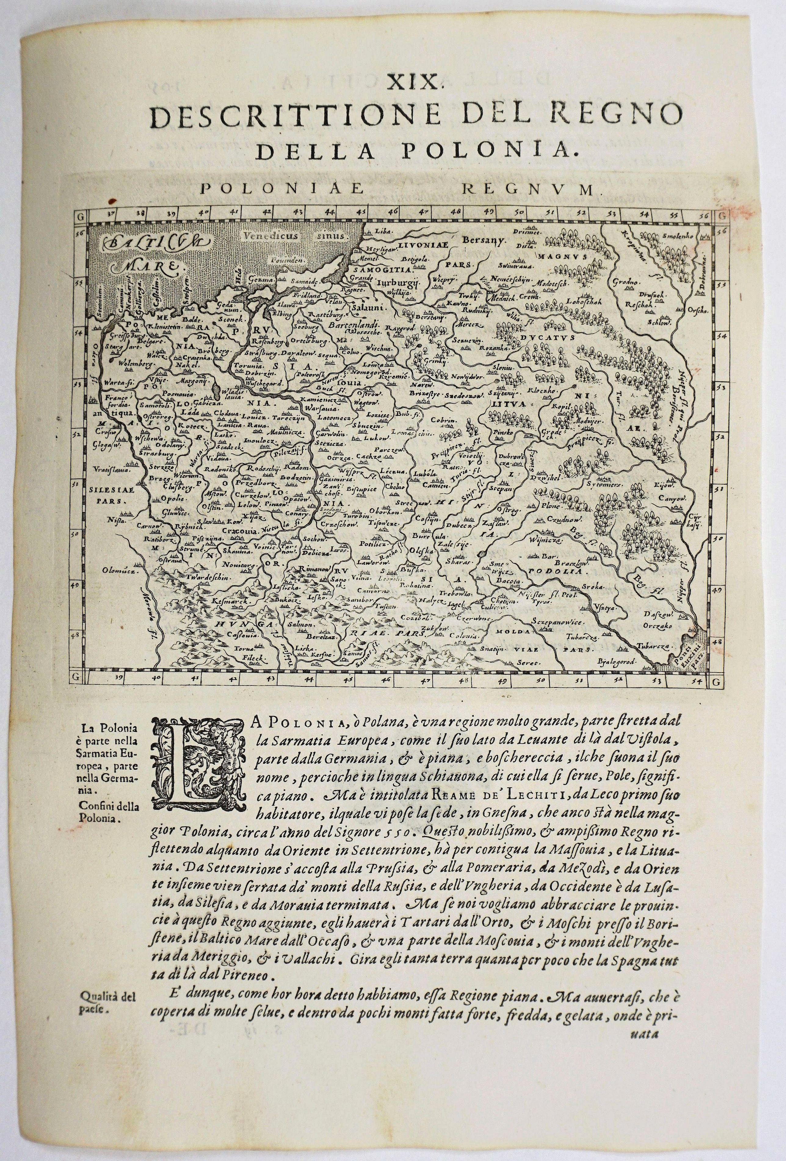 MAGINI, G.A., Descrittione del Regno della Polonia., antique map, old maps