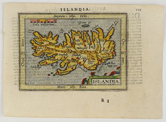 ORTELIUS, A., ISLANDIA., antique map, old maps