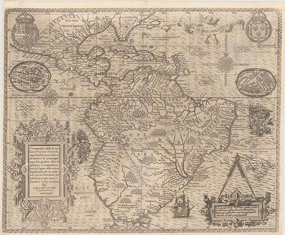 DE BRY, Th., Americae Pars Magis Cognita., antique map, old maps