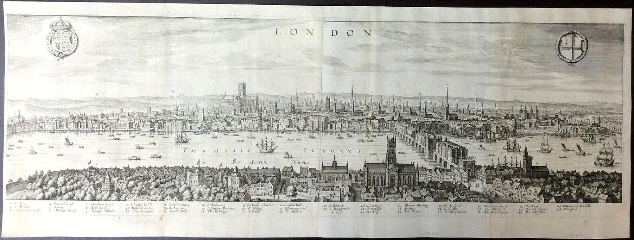 MERIAN, M., London., antique map, old maps