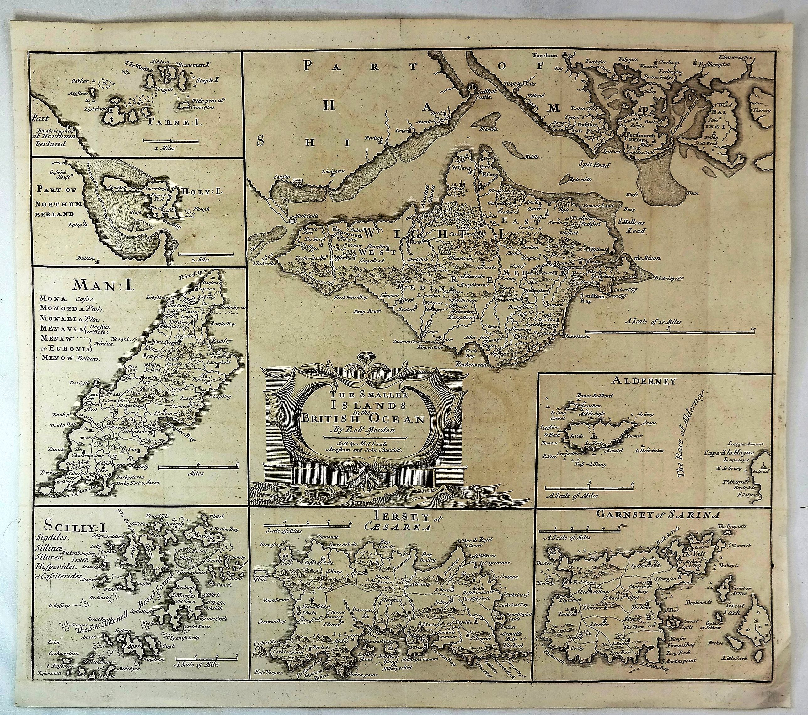 MORDEN, R., The Smaller Islands in the British Ocean., antique map, old maps