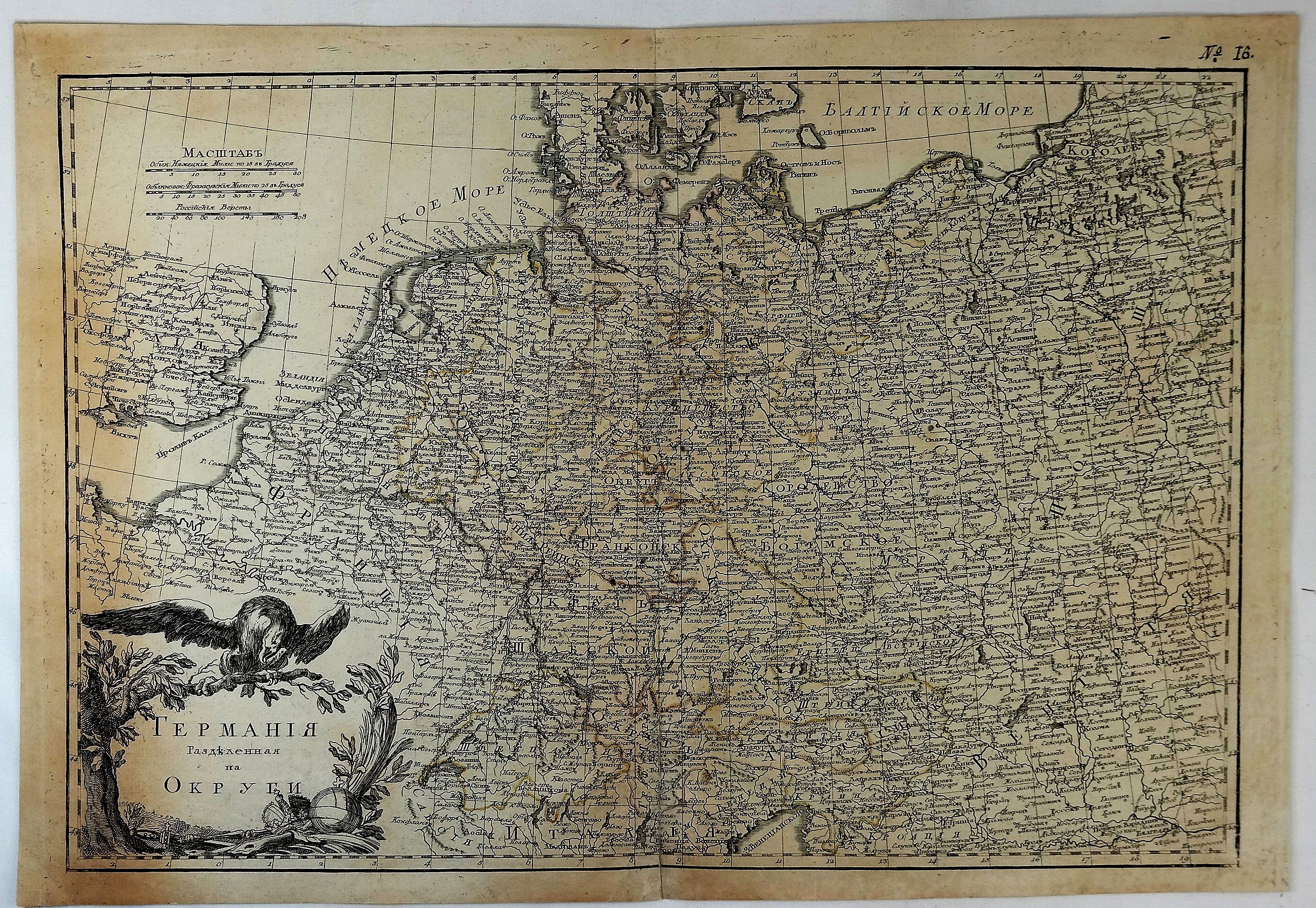 JANVIER & LATTRE., L'Alemagne Divisee par Cercles (In Cyrillic)., antique map, old maps