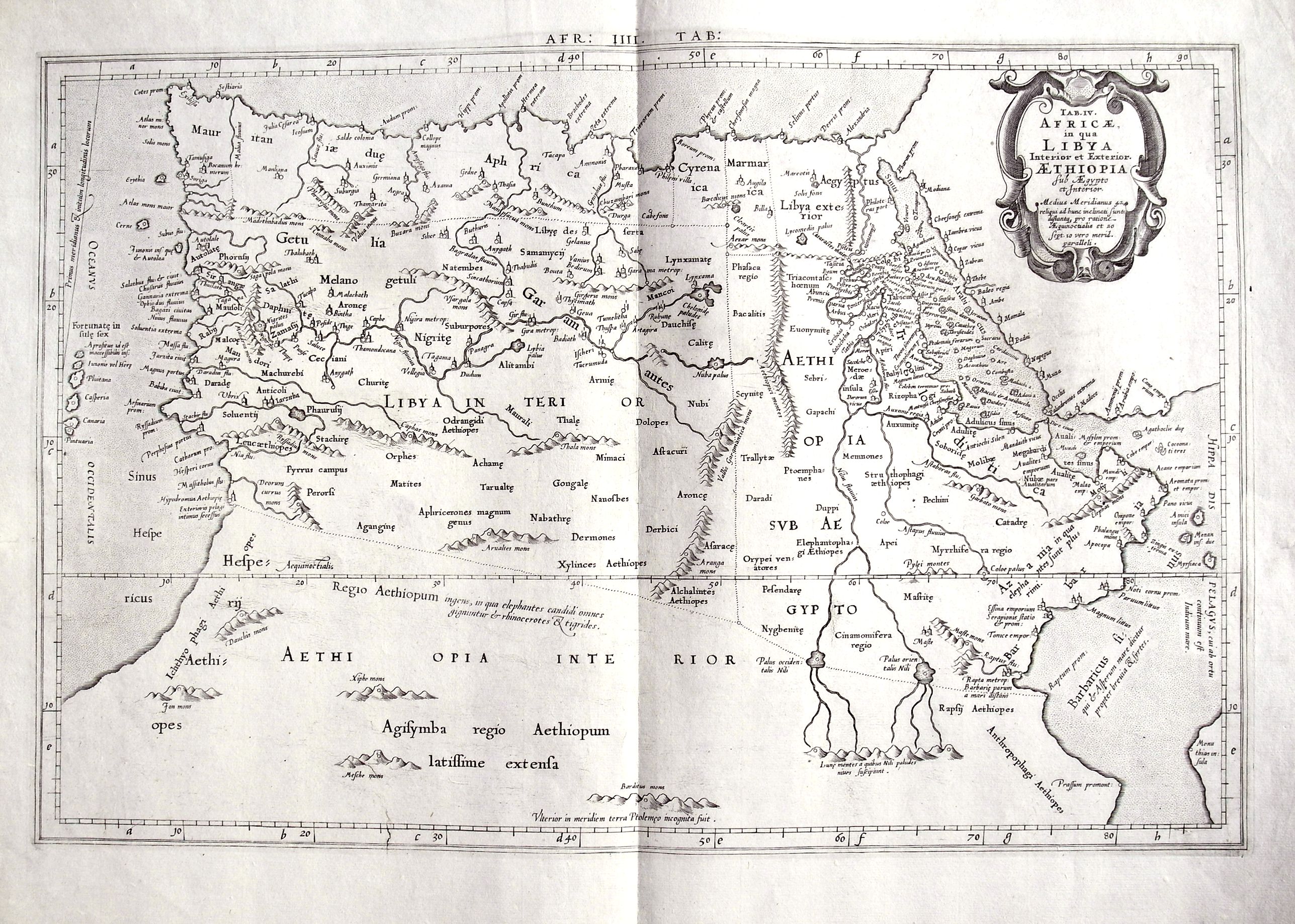 MERCATOR, G., Tab. IV. Africae in qua Libya Interior et Exterior. Aethiopia sub Aegypto et Interior. . ., antique map, old maps