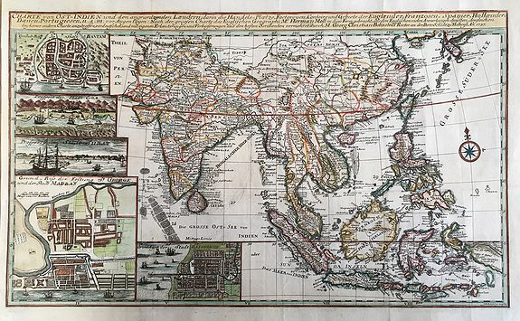 MOLL / BRUHL, Charte von Ost-Indien und den Angraentzenden Laendern., antique map, old maps