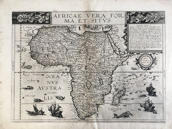 De JODE, C., Africae vera forma, et situs., antique map, old maps