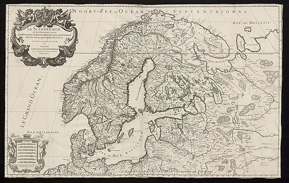 JAILLOT, A.H., La Scandinavie / et les environs ou sont / les Royaumes de Suede, de Danemarck et de Norwege / divises en leurs principales provinces, antique map, old maps