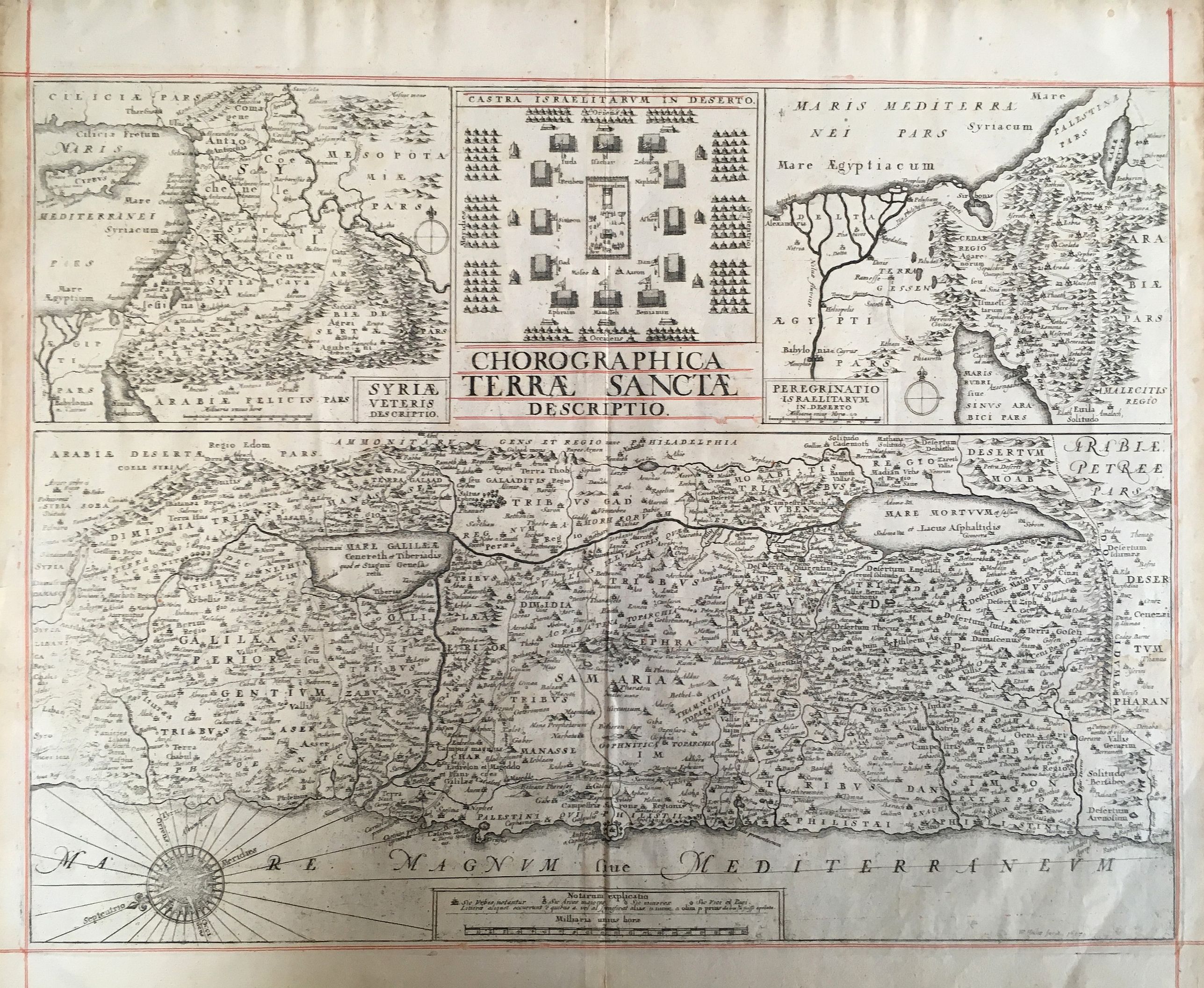 HOLLAR, W., Chorographica Terrae Sanctae Descriptio., antique map, old maps