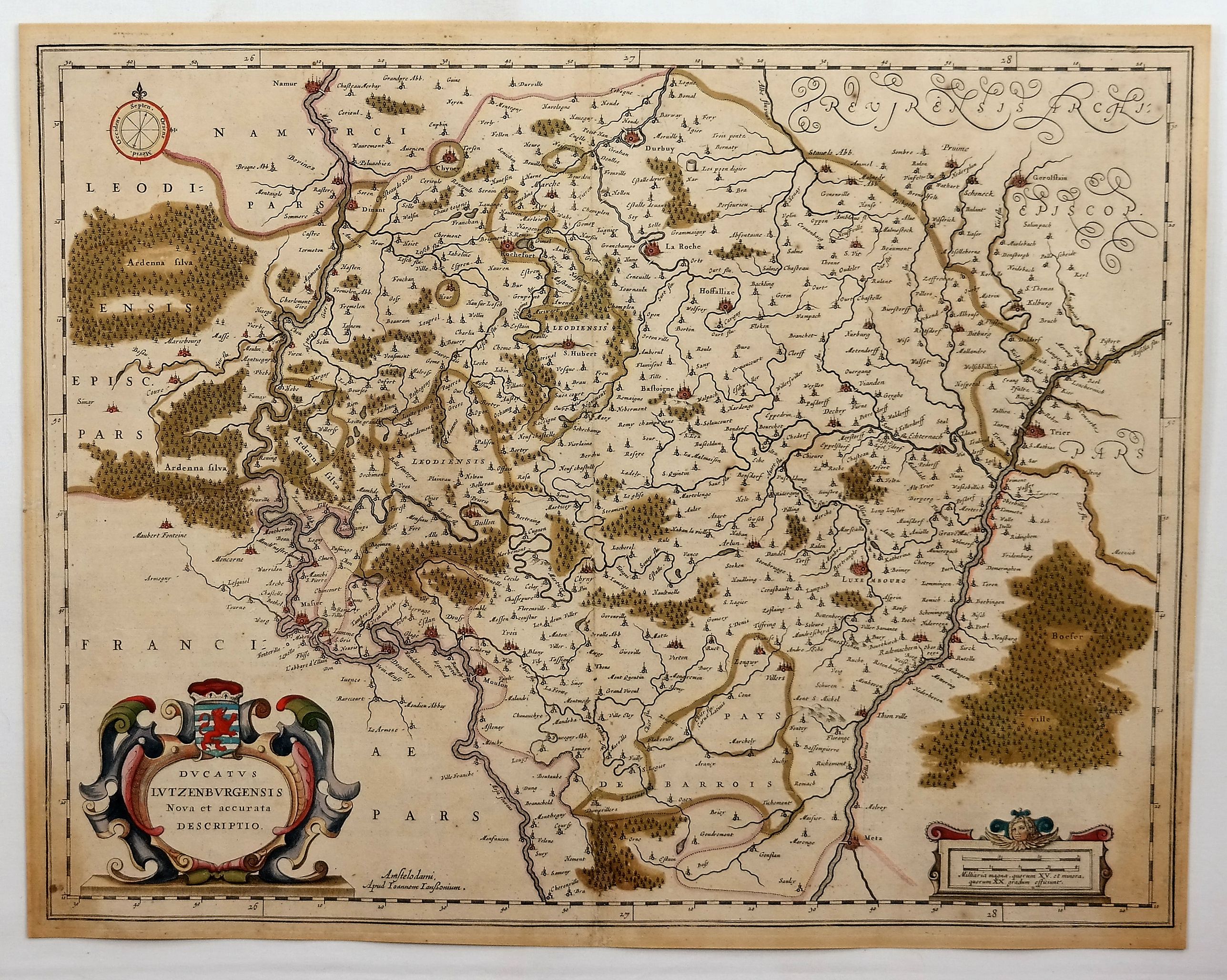 JANSSONIUS, J., Ducatus Lutzenburgensis Nova et Accurata Descriptio., antique map, old maps