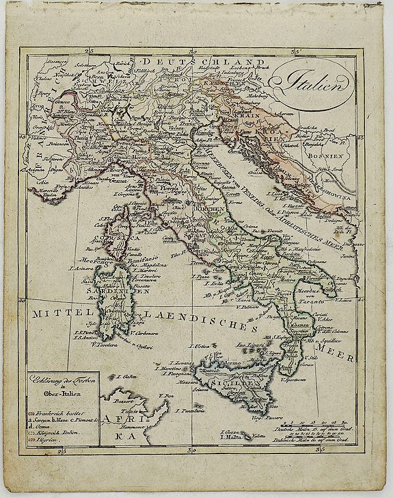 WALCH, J., Italien., antique map, old maps