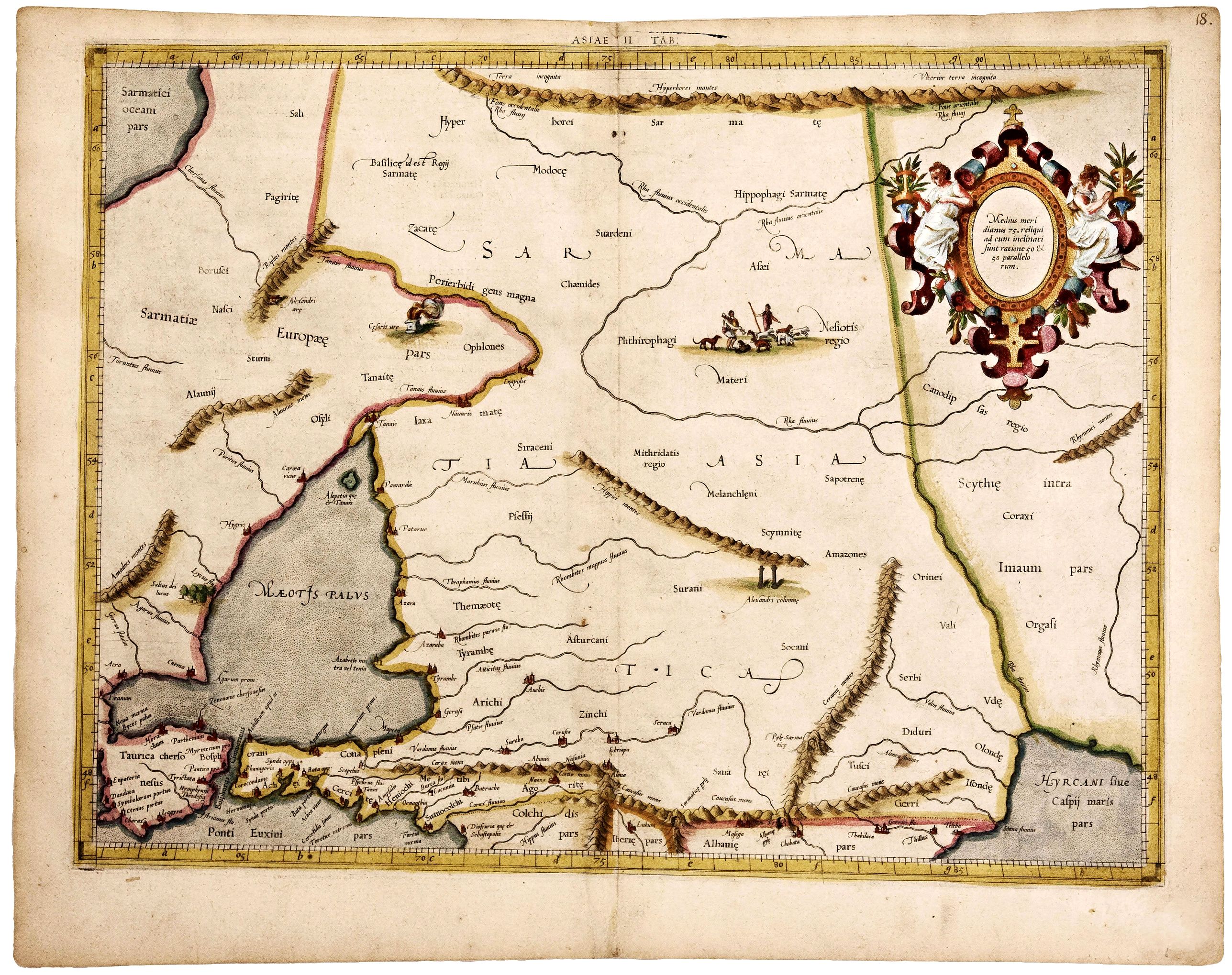 MERCATOR, G./ PTOLEMY, C., A Fine Example. Crimea/ Sea of Azov/ Russia. Asiae II Tab: , antique map, old maps