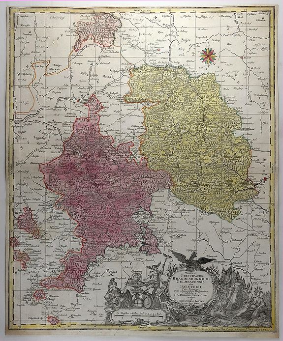 LOTTER, T., Tabulae Principatus Brandenburgico Culmbacensis Sive Baruthini., antique map, old maps