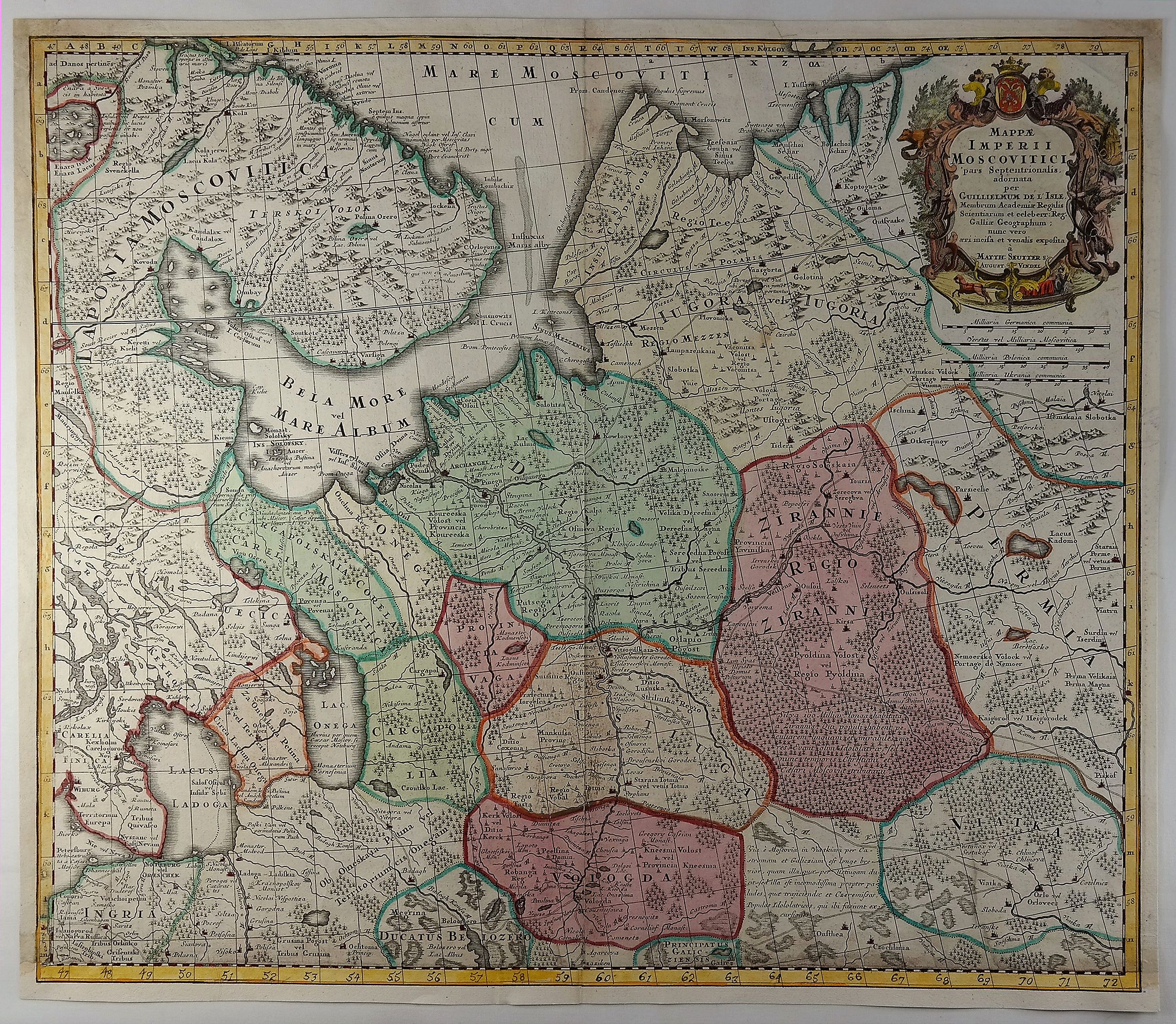 SEUTTER, M., Mappae Imperii Moscovitici . . ., antique map, old maps